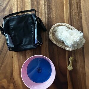 Black Pet Carrier with Accessories